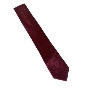 Perry Ellis Portfolio Silk Neck Tie Burgundy Red Paisley